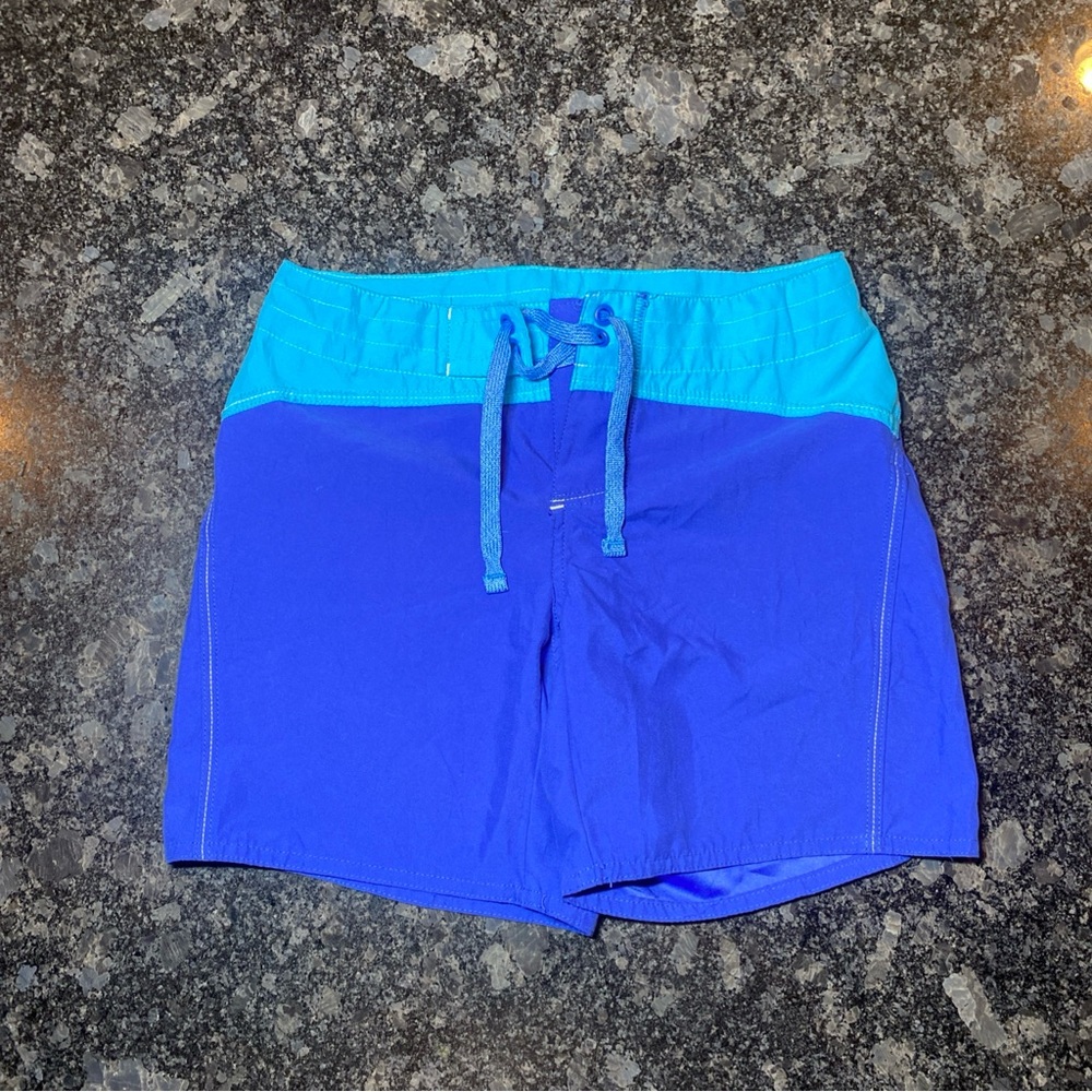 LL Bean Boys Youth Size 8 Blue Swim Shorts Trunks